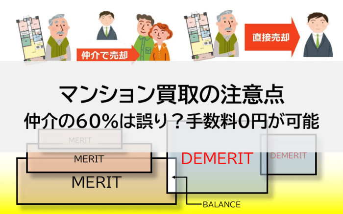 マンション買取の注意点、仲介の60%は誤り？手数料0円が可能