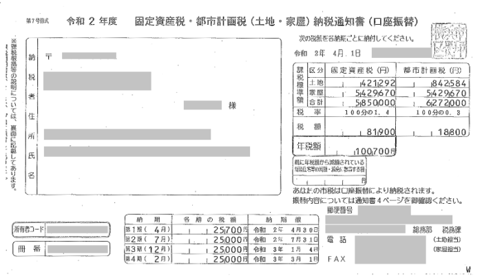マンション等の不動産売却で必要な書類｜固定資産税・都市計画税納税通知書