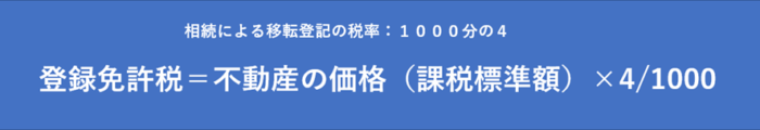 登録免許税＝不動産の価格（課税標準額）×税率4/1000