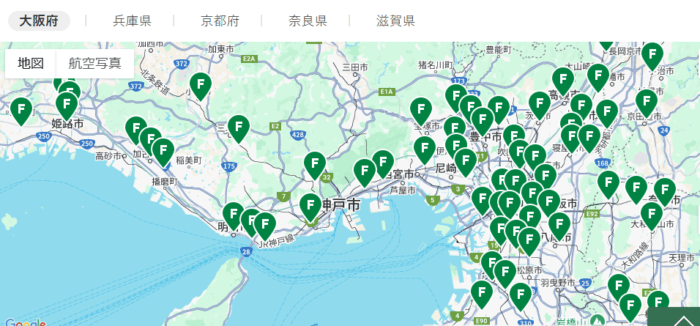 福屋不動産販売の関西圏の店舗